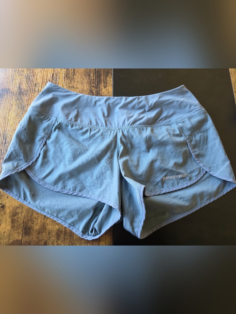 Patagonia Strider Pro Running Shorts Gray Blue Women's Size XS FLAWED